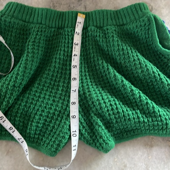 Japanese vintage crocheted shorts green with flowers. - Picture 7 of 9